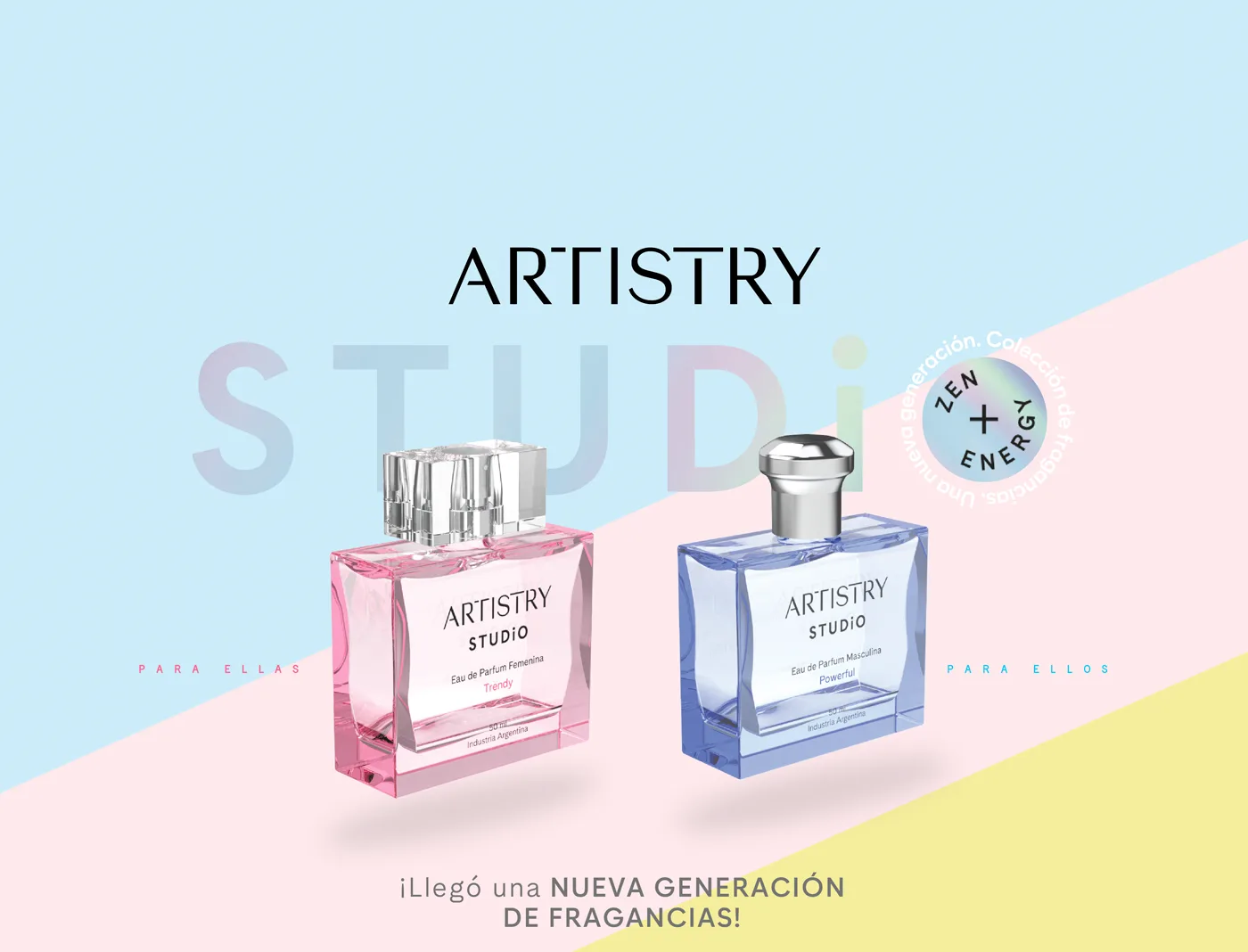 Llegó una nueva generación de fragancias: los frascos Artistry Studio para ellas y para ellos